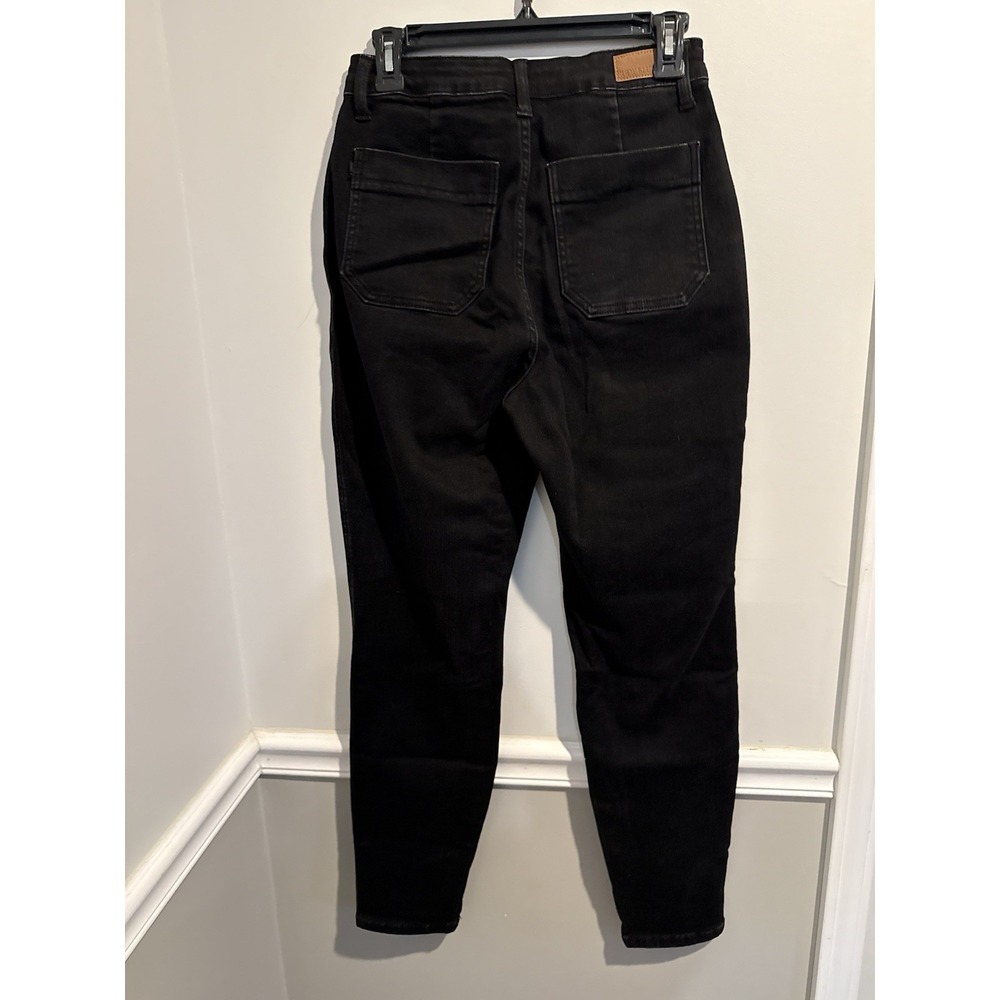 Judy Blue Jet Black Jogger Jeans Double Roll Cuff Size 5/27 Draw String - Picture 8 of 10